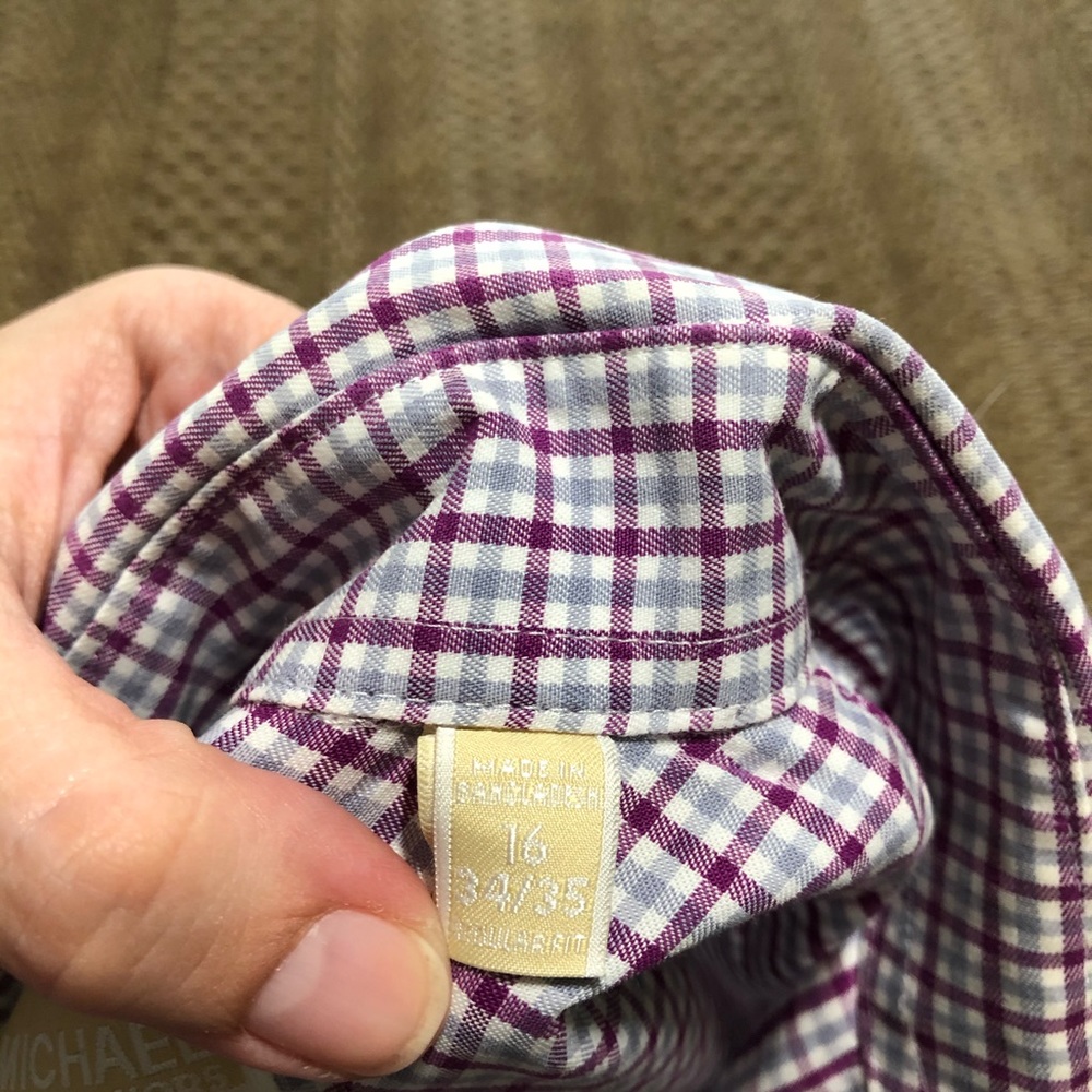 MICHAEL KORS Plaid Fuchsia‎ & Purple Shirt - Picture 7 of 11